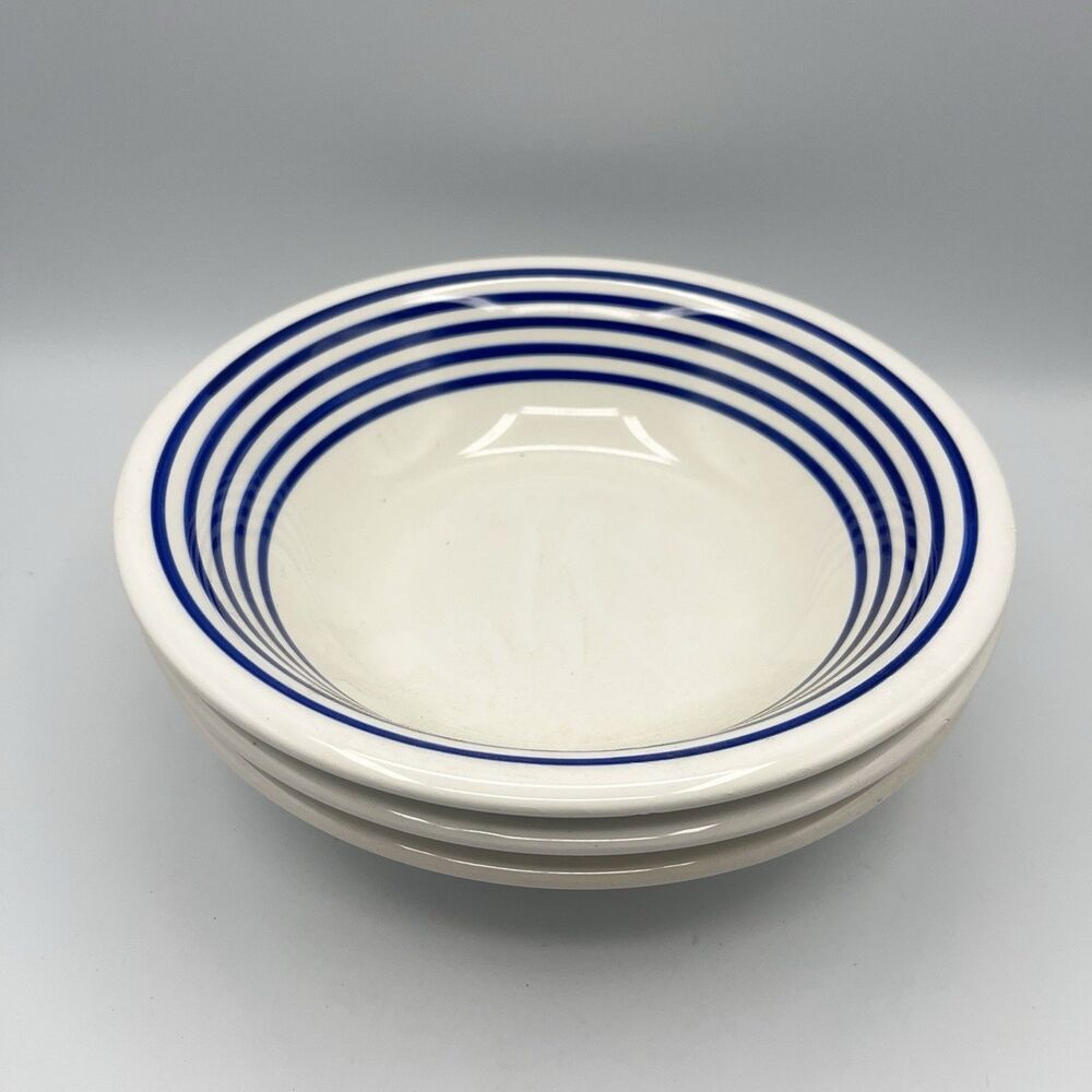 Pier 1 Blue Striped Bowls - Set of 3